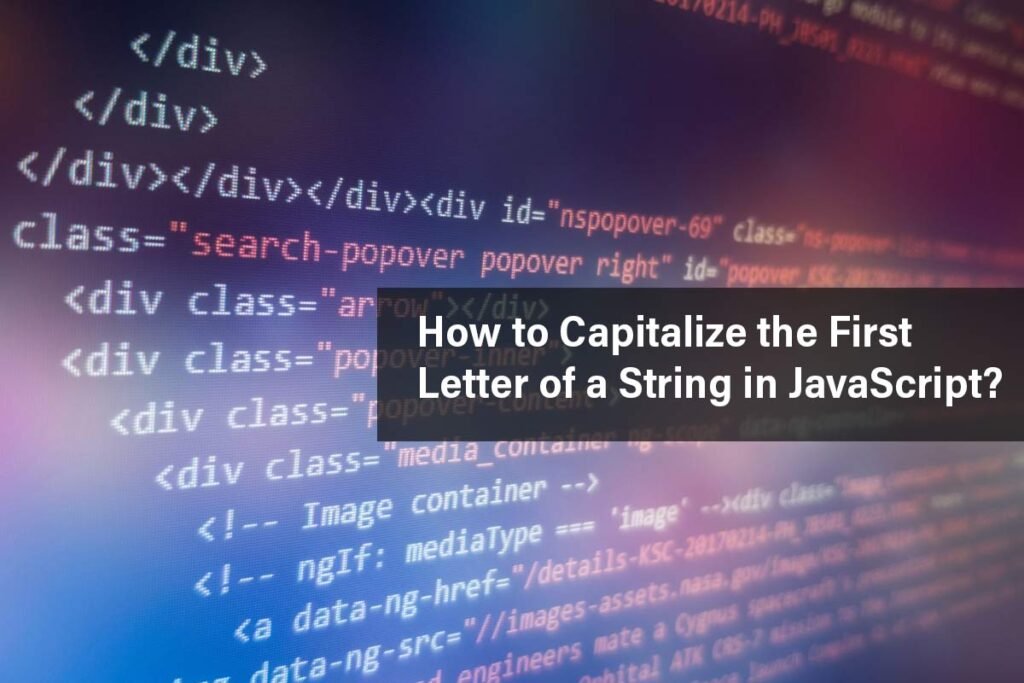 how to capitalize in javascript